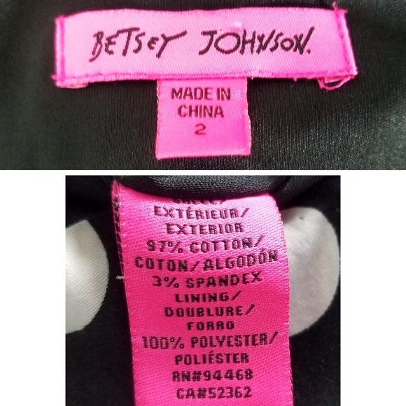 Betsey Johnson Womens Retro Black White Polka Dot Sheath Dress  Cap Sleeve - Picture 4 of 8